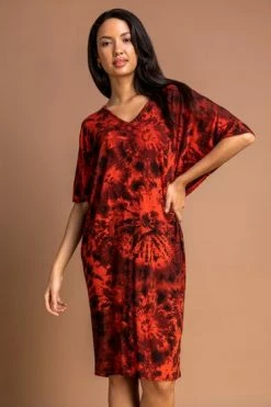 Roman Blue Tie Dye Print Cocoon Dress 14 Roman Blue Tie Dye Print Cocoon Dress -Roman Sales Shop unnamed file 4652