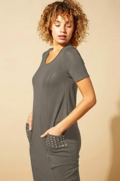 Roman Black Pocket Stud Detail Slouch Dress 10 Roman Black Pocket Stud Detail Slouch Dress -Roman Sales Shop unnamed file 4700