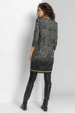 Roman Black Animal Print Stripe Border Dress 9 Roman Black Animal Print Stripe Border Dress -Roman Sales Shop unnamed file 4715