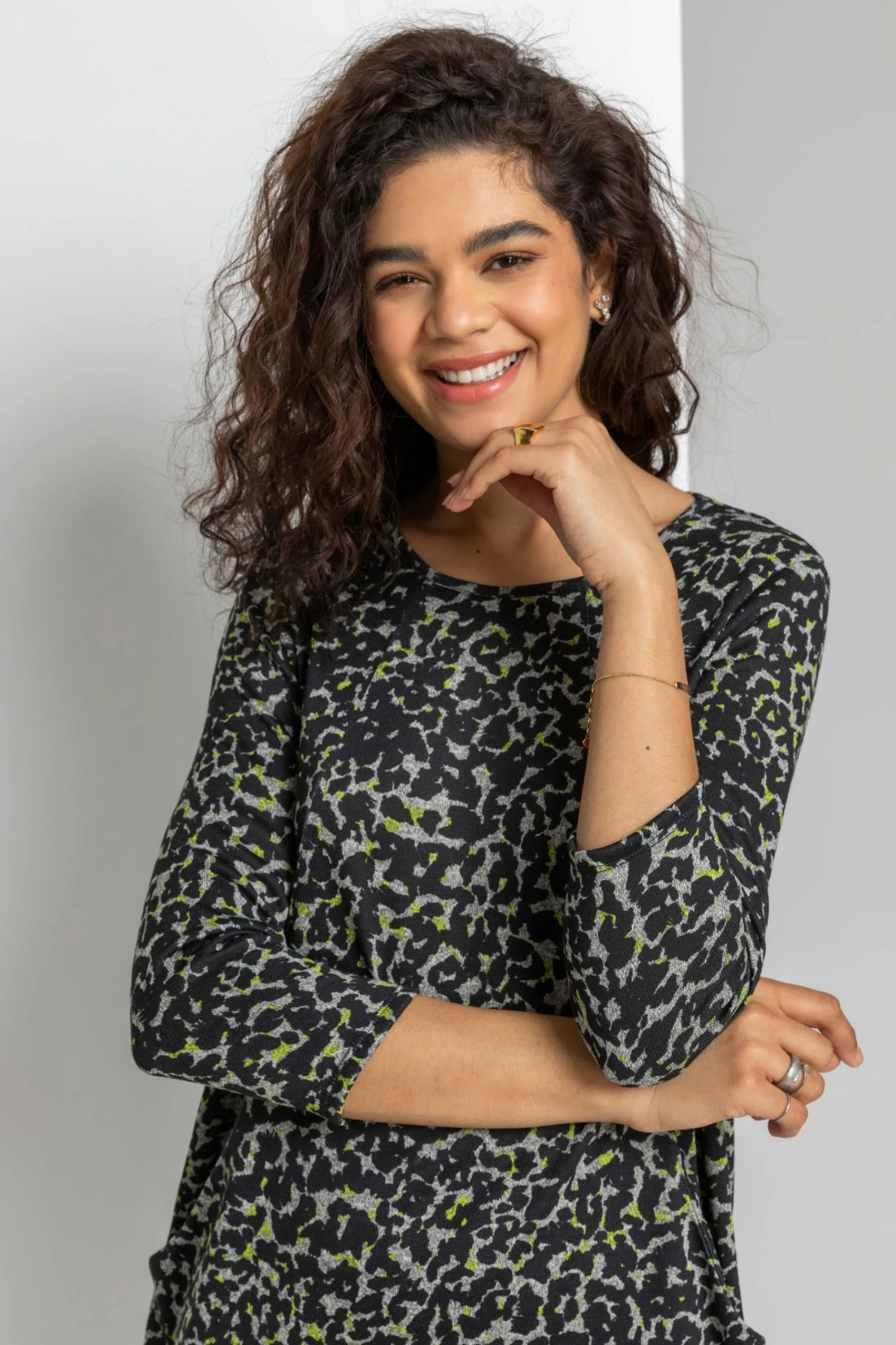 Roman Black Animal Print Stripe Border Dress 6 Roman Black Animal Print Stripe Border Dress - Image 4