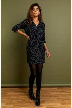 Roman Grey Animal Print Jacquard Dress 11 Roman Grey Animal Print Jacquard Dress -Roman Sales Shop unnamed file 4722