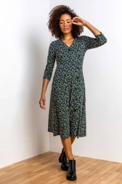 Roman Green Ditsy Floral Print Wrap Dress 11 Roman Green Ditsy Floral Print Wrap Dress -Roman Sales Shop unnamed file 4727