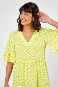 Roman Green Abstract Zig Zag Print Dress 10 Roman Green Abstract Zig Zag Print Dress -Roman Sales Shop unnamed file 4752