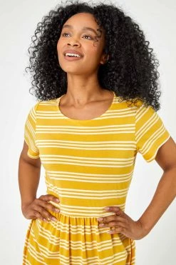 Roman Yellow Petite Stripe Print Skater Dress 11 Roman Yellow Petite Stripe Print Skater Dress -Roman Sales Shop unnamed file 4762