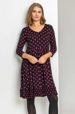 Roman Purple Spot Print Frill Detail Babydoll Dress 9 Roman Purple Spot Print Frill Detail Babydoll Dress -Roman Sales Shop unnamed file 4782