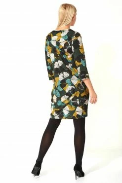 Roman Green Leaf Print 3/4 Sleeve Slouch Dress 9 Roman Green Leaf Print 3/4 Sleeve Slouch Dress -Roman Sales Shop unnamed file 4787