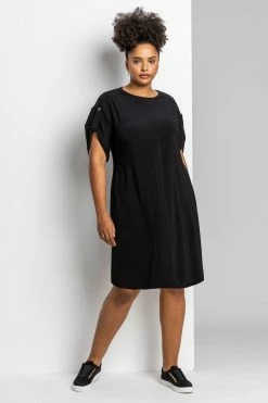 Roman Black Curve Drop Shoulder Belted Dress 9 Roman Black Curve Drop Shoulder Belted Dress -Roman Sales Shop unnamed file 4837