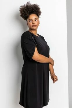 Roman Black Curve Drop Shoulder Belted Dress 11 Roman Black Curve Drop Shoulder Belted Dress -Roman Sales Shop unnamed file 4839