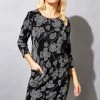 Roman Black Textured Floral Print Pocket Dress -Roman Sales Shop unnamed file 4871