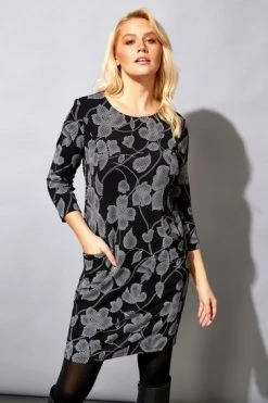 Roman Black Textured Floral Print Pocket Dress 11 Roman Black Textured Floral Print Pocket Dress -Roman Sales Shop unnamed file 4875