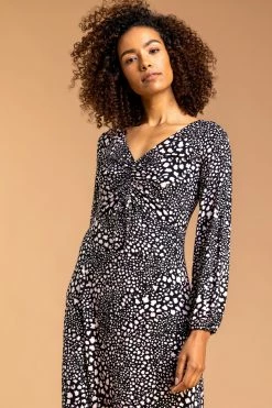 Roman Black Abstract Animal Twist Detail Dress 9 Roman Black Abstract Animal Twist Detail Dress -Roman Sales Shop unnamed file 4890