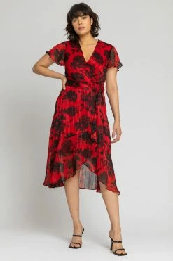 Roman Red Floral Print Wrap Midi Dress 10 Roman Red Floral Print Wrap Midi Dress -Roman Sales Shop unnamed file 49