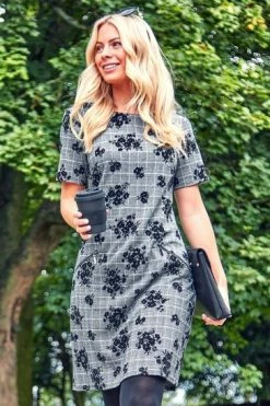 Roman Grey Originals Floral Check Tunic Dress 11 Roman Grey Originals Floral Check Tunic Dress -Roman Sales Shop unnamed file 4912