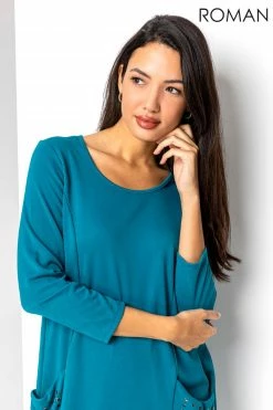 Roman Blue Hotfix Stud Detail Cocoon Dress 10 Roman Blue Hotfix Stud Detail Cocoon Dress -Roman Sales Shop unnamed file 4927