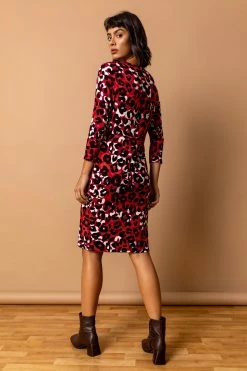 Roman Red Animal Print Fitted Wrap Dress 8 Roman Red Animal Print Fitted Wrap Dress -Roman Sales Shop unnamed file 4934
