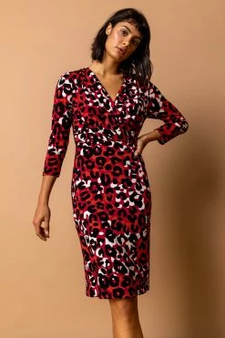Roman Red Animal Print Fitted Wrap Dress 9 Roman Red Animal Print Fitted Wrap Dress -Roman Sales Shop unnamed file 4935