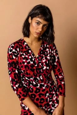 Roman Red Animal Print Fitted Wrap Dress 10 Roman Red Animal Print Fitted Wrap Dress -Roman Sales Shop unnamed file 4936