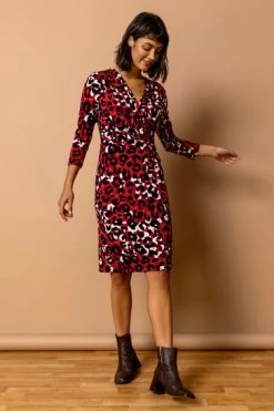 Roman Red Animal Print Fitted Wrap Dress 11 Roman Red Animal Print Fitted Wrap Dress -Roman Sales Shop unnamed file 4937
