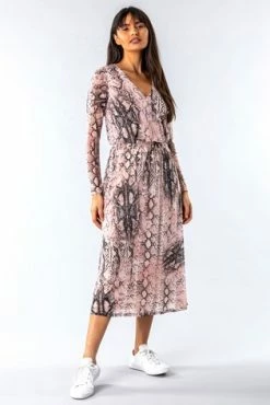 Roman Pink Animal Print Mesh Fit And Flare Midi Dress 11 Roman Pink Animal Print Mesh Fit And Flare Midi Dress -Roman Sales Shop unnamed file 4958