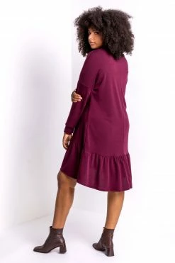 Roman Red Curve Frill Hem Long Sleeve Dress 9 Roman Red Curve Frill Hem Long Sleeve Dress -Roman Sales Shop unnamed file 4961