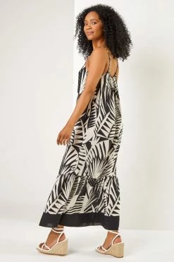 Roman Black Petite Tropical Print Tiered Maxi Dress 10 Roman Black Petite Tropical Print Tiered Maxi Dress -Roman Sales Shop unnamed file 4966