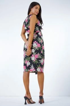 Roman Pink Petite Side Buckle Floral Print Midi Dress 11 Roman Pink Petite Side Buckle Floral Print Midi Dress -Roman Sales Shop unnamed file 4972
