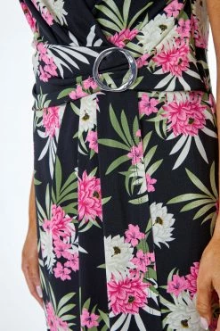 Roman Pink Petite Side Buckle Floral Print Midi Dress 13 Roman Pink Petite Side Buckle Floral Print Midi Dress -Roman Sales Shop unnamed file 4974