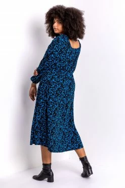 Roman Blue Curve Abstract Animal Print Midi Dress 8 Roman Blue Curve Abstract Animal Print Midi Dress -Roman Sales Shop unnamed file 4983