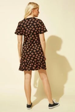 Roman Black Floral Print Frill Hem Dress 9 Roman Black Floral Print Frill Hem Dress -Roman Sales Shop unnamed file 4989