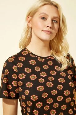 Roman Black Floral Print Frill Hem Dress 10 Roman Black Floral Print Frill Hem Dress -Roman Sales Shop unnamed file 4990