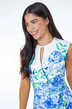 Roman Blue & White Petite Floral Print Scuba Shift Dress 11 Roman Blue & White Petite Floral Print Scuba Shift Dress -Roman Sales Shop unnamed file 5001