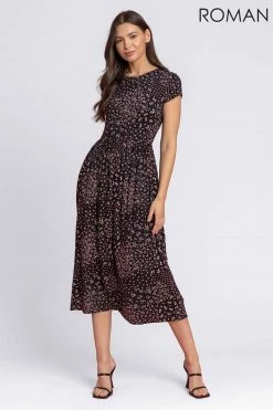 Roman Black Patchwork Floral Midi Dress 9 Roman Black Patchwork Floral Midi Dress -Roman Sales Shop unnamed file 501
