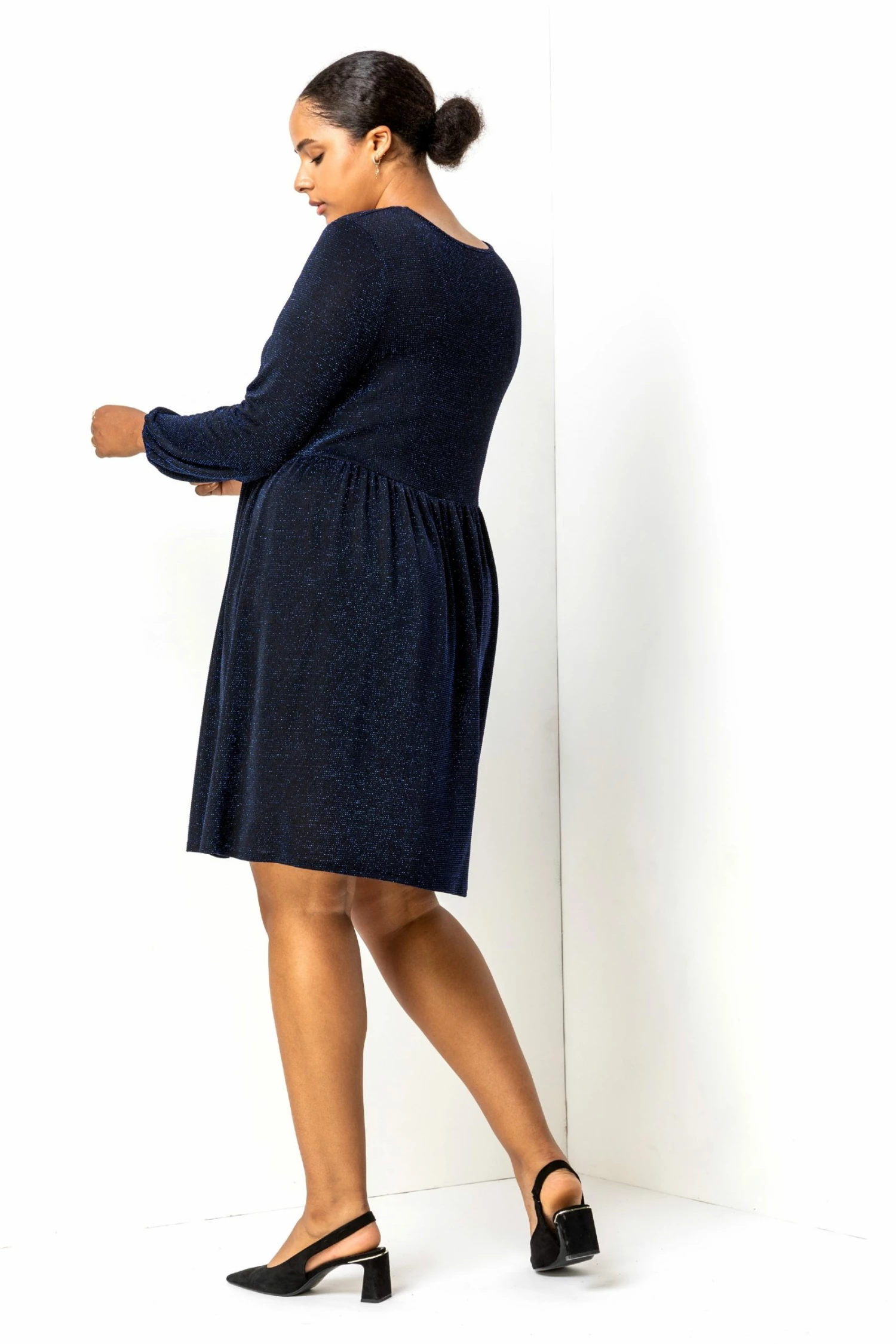 Roman Blue Curve Sparkle Swing Dress 4 Roman Blue Curve Sparkle Swing Dress - Image 2