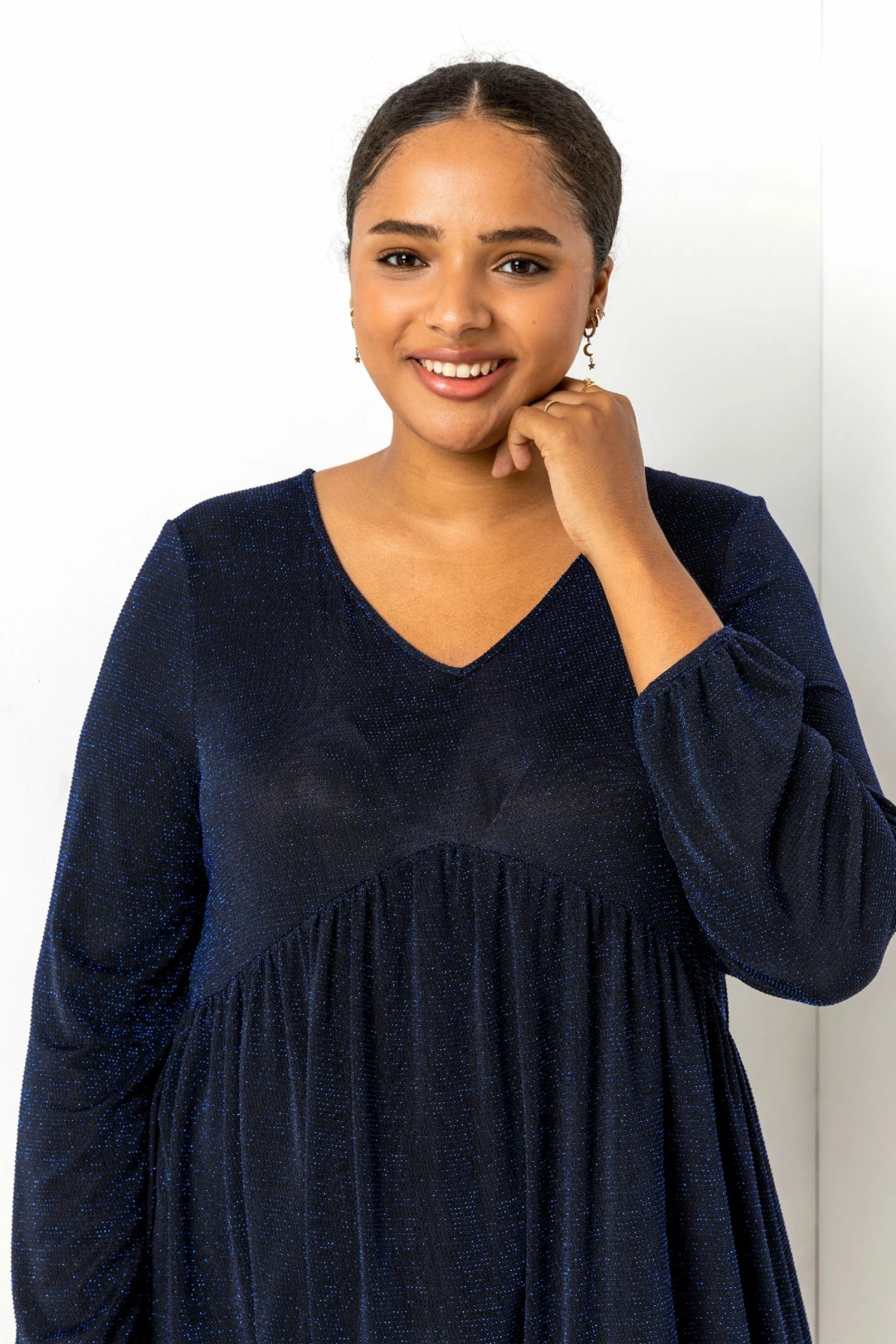 Roman Blue Curve Sparkle Swing Dress 6 Roman Blue Curve Sparkle Swing Dress - Image 4