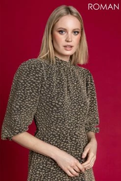 Roman Gold Shimmer Animal Print Fit & Flare Dress 10 Roman Gold Shimmer Animal Print Fit & Flare Dress -Roman Sales Shop unnamed file 5023