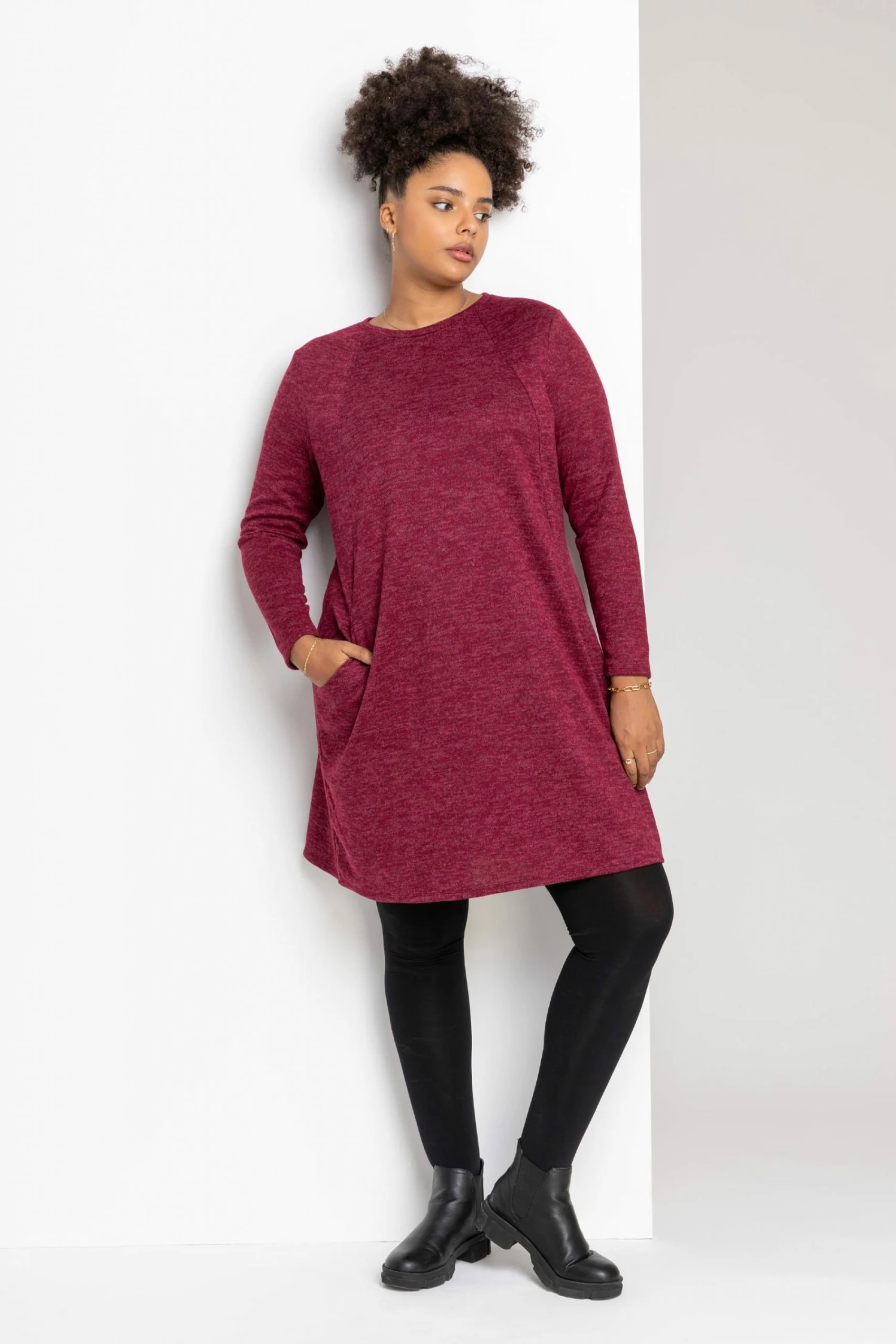 Roman Red Curve Raglan Sleeve Slouch Dress 5 Roman Red Curve Raglan Sleeve Slouch Dress - Image 3