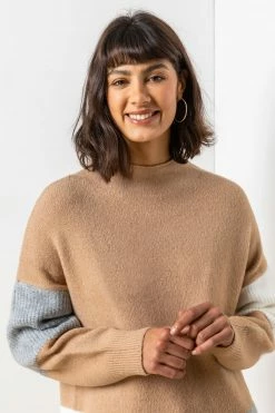 Roman Brown Colourblock High Neck Tunic Dress 11 Roman Brown Colourblock High Neck Tunic Dress -Roman Sales Shop unnamed file 5039