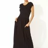 Roman Black Gathered Skirt Maxi Dress -Roman Sales Shop unnamed file 504