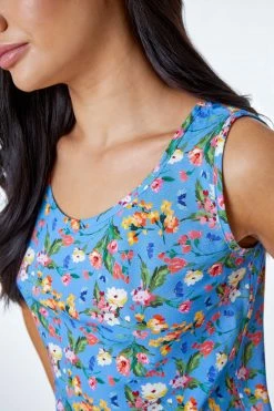 Roman Blue Petite Floral Print Maxi Dress 12 Roman Blue Petite Floral Print Maxi Dress -Roman Sales Shop unnamed file 5052