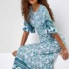 Roman Blue Floral Border Print Midi Dress 2 Roman Blue Floral Border Print Midi Dress -Roman Sales Shop unnamed file 5054