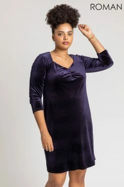 Roman Blue Curve Sweetheart Neck Velvet Dress 11 Roman Blue Curve Sweetheart Neck Velvet Dress -Roman Sales Shop unnamed file 5068