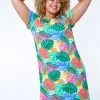Roman Green Multi Curve Stretch Leaf Print Shift Dress 1 Roman Green Multi Curve Stretch Leaf Print Shift Dress -Roman Sales Shop unnamed file 5142