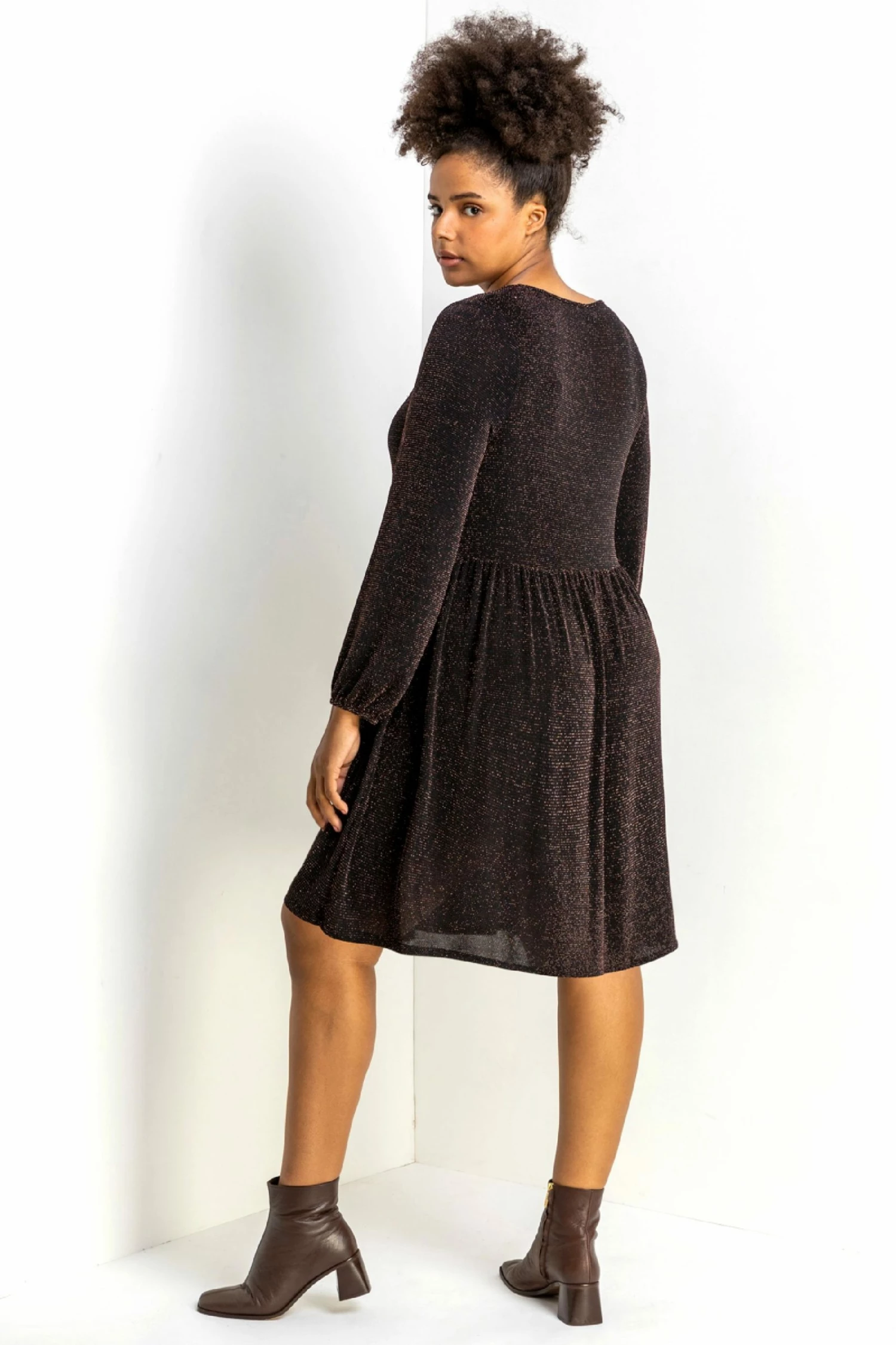 Roman Red Curve Sparkle Swing Dress 4 Roman Red Curve Sparkle Swing Dress - Image 2