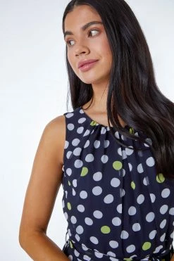 Roman Blue Petite Spot Print Frill Trim Dress 11 Roman Blue Petite Spot Print Frill Trim Dress -Roman Sales Shop unnamed file 5175