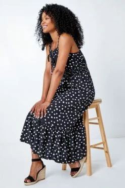 Roman Black Petite Polka Dot Tiered Midi Sundress 13 Roman Black Petite Polka Dot Tiered Midi Sundress -Roman Sales Shop unnamed file 5183