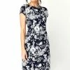 Roman Navy Floral Print Side Ruched Dress 2 Roman Navy Floral Print Side Ruched Dress -Roman Sales Shop unnamed file 519