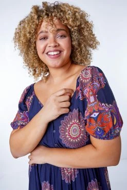 Roman Purple Multi Curve Boho Print Sweetheart Midi Dress 11 Roman Purple Multi Curve Boho Print Sweetheart Midi Dress -Roman Sales Shop unnamed file 5192