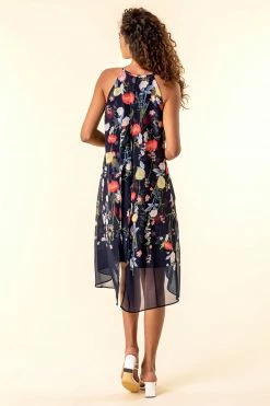 Roman Navy Chiffon Floral Print Overlay Dress -Roman Sales Shop unnamed file 5230