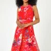 Roman Red Petite Floral Print Buckle Detail Dress 1 Roman Red Petite Floral Print Buckle Detail Dress -Roman Sales Shop unnamed file 5239
