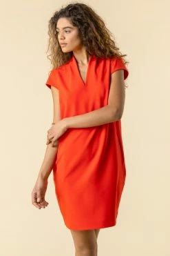 Roman Orange V Neck Cocoon Dress 9 Roman Orange V Neck Cocoon Dress -Roman Sales Shop unnamed file 5248